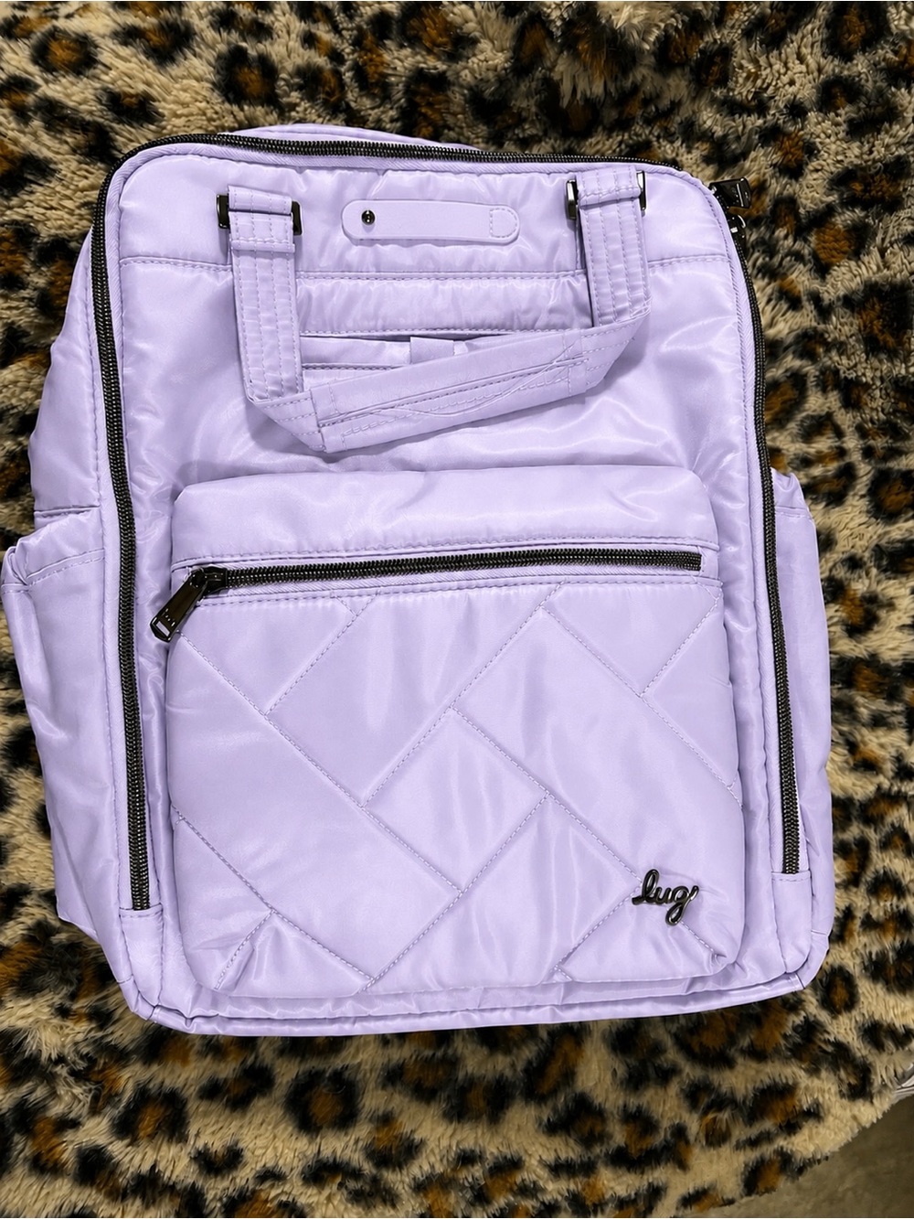 💖 Lavender Quilted Backpack Tote - Women 👜